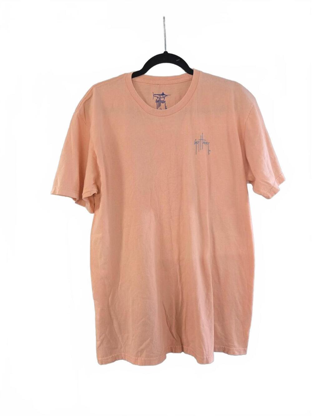 Guy Harvey Classic Fit Peach Whale Graphic T-Shirt Large